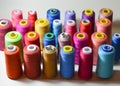 Color sewing threads on white background Royalty Free Stock Photo