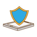 color shield smartphone hosting icon Royalty Free Stock Photo