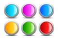 Color shiny buttons set, web design glass elements Royalty Free Stock Photo