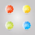Color shiny glass advertising banners on a gray background. Royalty Free Stock Photo