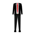color silhouette with male clothing thin elegant suit