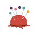 color silhouette with pincushion with pins icon