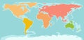 Color silhouette world map Royalty Free Stock Photo