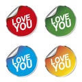 love you color sticker set icon Royalty Free Stock Photo