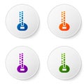 Color Sitar classical music instrument icon isolated on white background. Set icons in circle buttons. Vector Royalty Free Stock Photo