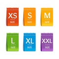 Color Size Clothing Labels Set. Vector Royalty Free Stock Photo