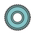 Color sketch silhouette cog wheel pinion icon