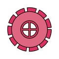 Color sketch silhouette gear wheel pinion icon