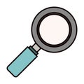 Color sketch silhouette side view magnifying glass icon