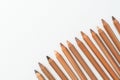 Color skin pencils place in diagonal on a white background