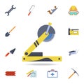 color Sliding Saw icon. Detailed set of color construction tools. Premium graphic design. One of the collection icons for websites