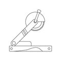 color Sliding Saw icon. Element of construction tools for mobile concept and web apps icon. Outline, thin line icon for website