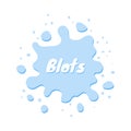 Color slimes. Glossy goo blue slime blots Royalty Free Stock Photo