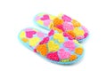 Color slippers isolated on the white