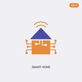 2 color smart home concept vector icon. isolated two color smart home vector sign symbol designed with blue and orange colors can Royalty Free Stock Photo