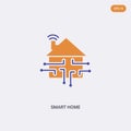 2 color Smart home concept vector icon. isolated two color Smart home vector sign symbol designed with blue and orange colors can Royalty Free Stock Photo