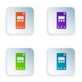 Color Smartphone, mobile phone icon isolated on white background. Set colorful icons in square buttons. Vector Royalty Free Stock Photo