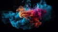 Color smoke abstract background. Cold hot. Ice fire flame. Royalty Free Stock Photo