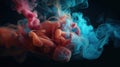 Color smoke abstract background. Cold hot. Ice fire flame Royalty Free Stock Photo