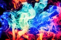 color smoke abstract background cold hot ice fire flame defocused blue red contrast paint splash Royalty Free Stock Photo