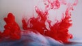 Color smoke flow paint water mix red swirl white Royalty Free Stock Photo