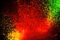 color smoke paint water mix fire flame red yellow burning glowing glitter vapor texture Royalty Free Stock Photo