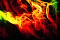 color smoke paint water mix fire flame red yellow burning glowing glitter vapor texture Royalty Free Stock Photo