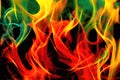 color smoke paint water mix fire flame red yellow burning glowing glitter vapor texture Royalty Free Stock Photo