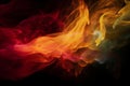 Fire flame. Red yellow burning glowing glitter vapor texture on dark black abstract art background with free space.Generative AI. Royalty Free Stock Photo