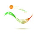 Color smoke wave. Transparent wave. Abstract smooth wave vector. Smoke green wave. Vector yellow wave. Orange wave lines