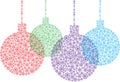 Color snowflakes christmas balls Royalty Free Stock Photo