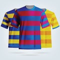 Color soccer T-shirts template.