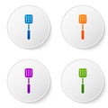 Color Spatula icon isolated on white background. Kitchen spatula icon. BBQ spatula sign. Barbecue and grill tool. Set Royalty Free Stock Photo