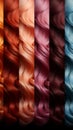 Color spectrum Assortment showcases different hair dyeing shades alongside natural hair color samples