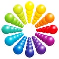 Color Spectrum Rainbow Colored Balls Tower Tube Pattern