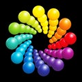 Color Spectrum Spiral Colored Balls Rainbow Pattern Royalty Free Stock Photo