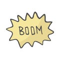 Color Speech Bubble Boom. Comic book explosion. hand draw vector illustration. Doodle Royalty Free Stock Photo