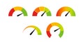 Color speedometer set icon. Flat isolated vector