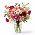 Enchanting Elegance Vase: Colorful Flowers In Light Magenta And Beige