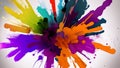 Color splash colorful explosion white background Royalty Free Stock Photo