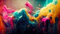 color splash fluid art paint splatter ink motion AI generated