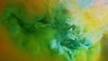 Color splash ink water explosion green yellow Royalty Free Stock Photo