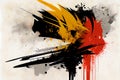 Color Splash Minimal Abstract Textured Bird Red Yellow Tail Guilty Gear Strive Graphics Black Explosion Graffiti Young Burning