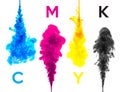 Color splashes of ink