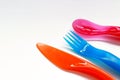 Color spoons and fork Royalty Free Stock Photo