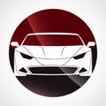 Color sport car shiny circle logo design