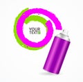 Color Spray Can Write Speech Bubble. Vector