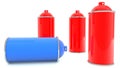 Color spray concept in red and blue colors