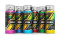 Color spray paint cans Royalty Free Stock Photo