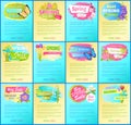Color Spring Sale Posters Set Discount Butterflies Royalty Free Stock Photo